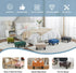 Poofzy Small Foot Stool Ottoman, Linen Ottoman Foot Rest with Legs, Rectangle Foot Rest for Couch, Footstools