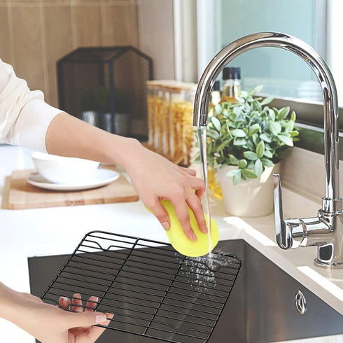 P&P CHEF Non-stick Mini Baking Rack Set of 2, 8.6” x 6.2” Stainless Steel Cooling Racks for Cooking and Grilling