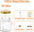 3 oz 20 Pack BIGIVACA Mini Honey Jars - Hexagon Glass Jars with Wood Dippers, Gold Lids, Bee Pendants, Jutes, Stickers