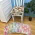 Vctops Patchwork Chair Pad with Ties, No Slip Lace Trim Cushion, Farmhouse Floral Print, 16"x16" (017 Green)