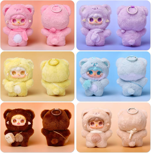 Yooki Cute Plush Pendant Blind Box,Random Vinyl Dolls Surprise Birthday Gifts,Single Mystery Box-Take A Bite of Bear