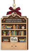 Book Christmas Ornament 2025 - Wooden Books Ornaments for Christmas Tree -