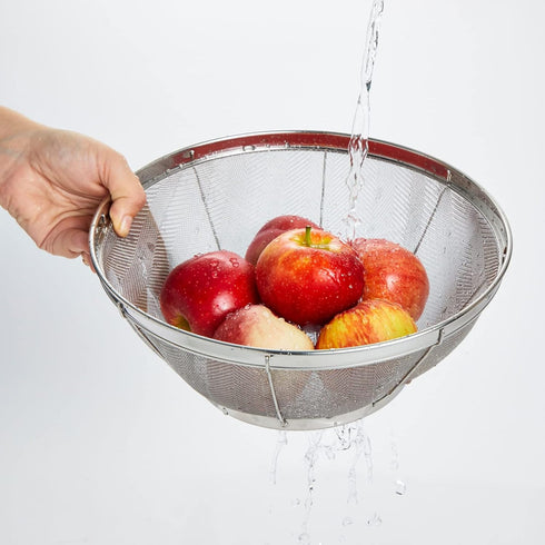 Juvale Fine Mesh Strainer 11" x 4" - Stainless Steel Rice Strainer & Mesh Colander for Pasta