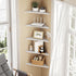 Set 5,Floating Love-KANKEI Corner Shelf Wall Mounted of Shelves for Storage,Rustic Wood Hanging Wall Shelves