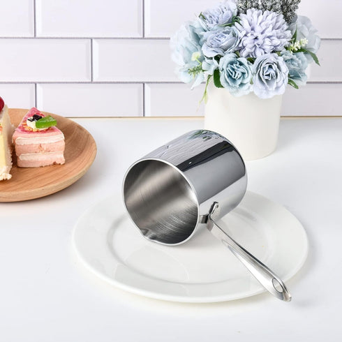 IMEEA Butter Warmer Turkish Coffee Pot - Mini Saucepan with Spout, 18/10 Tri-Ply Stainless Steel (10oz/300ml)