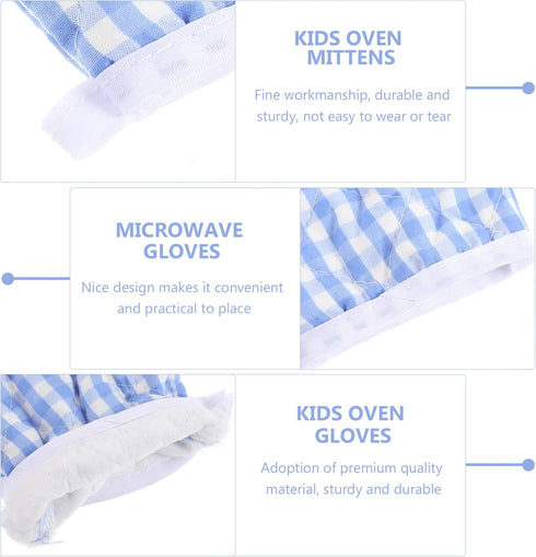 2Pcs Kids Oven Mitts for Children Play Kitchen, Anti- Scald Gloves Microwave Oven Gloves Kitchen Mitts for Kids Toddler
