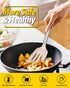 Pack of 2 Silicone Solid Turner: Non Stick Slotted Kitchen Spatulas, High Heat Resistant BPA Free (Stainless Steel