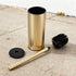 Set, 304 Toilet Brush and Holder NEWRAIN Stainless Steel Toilet Brush with Long Brush Handle, Brushed Gold Toilet