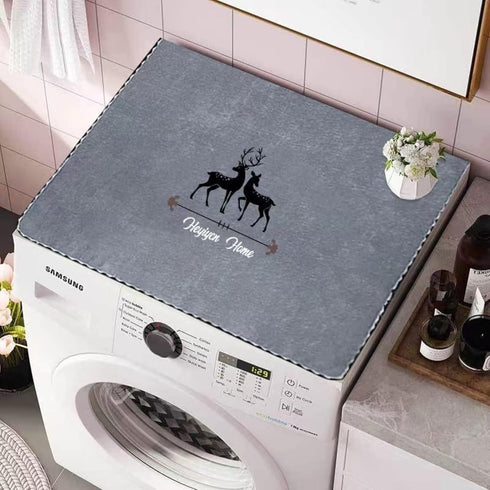 Anti-Slip Washing Machine Top Covers, Dust-Proof Washer and Dryer Covers 20In x 16In - Grey