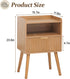 AWASEN Fluted Nightstand, Mid Century Modern Bedside Table with Storage Drawers, Wood Night Stand Bed Side Table