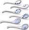HANSGO 6 Pcs Asian Ceramic Soup Spoons, 6.5 Inch Long Handle Noodle Soup Spoons for Ramen Wonton