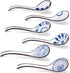 HANSGO 6 Pcs Asian Ceramic Soup Spoons, 6.5 Inch Long Handle Noodle Soup Spoons for Ramen Wonton