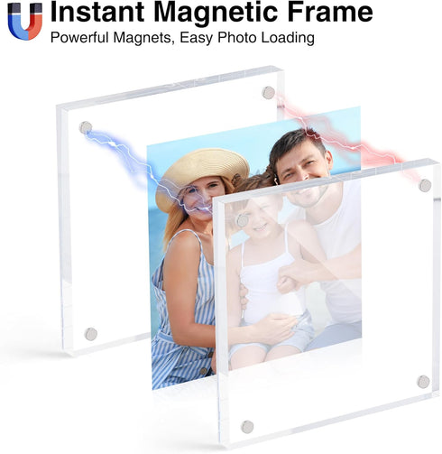 4x4, 3 Pack 4 4 4x 4 4x4 HOUSE DAY Acrylic Picture Frames Magnetic x Picture Frame, Double Sided Clear Photo Frame