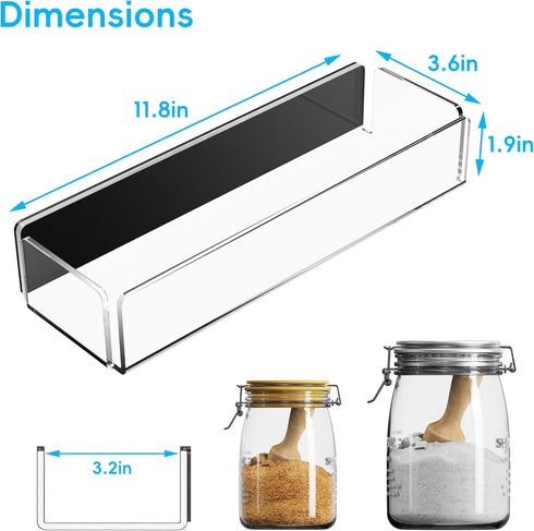 Set 2 of Magnetic Acrylic Spice Organizers for Refrigerator and Oven - Clear