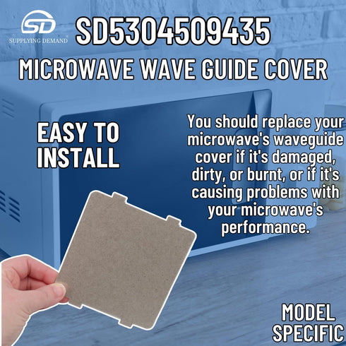 Supplying Demand 5304509435 Microwave Wave Guide Cover, Replaces 5304464061, 4546262