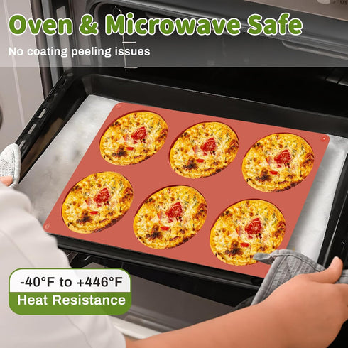 JOERSH 2-PK Silicone Egg Molds, 4 Inch Jumbo Muffin Top Baking Pans for Breakfast Egg Sandwich