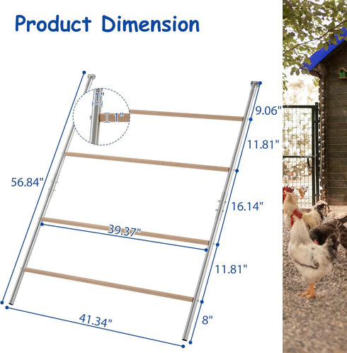 Large Chicken Perch for Coop, Roosting Bar for Hen Stand,Funny Chicken Toy for Chicken Coop Accessories