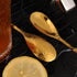 AnSaw 12-Inch Leaf Handle Bar Spoon, 2-Pieces Long Handle Cocktail Mixing Stirrers in Stainless Steel (Gold)