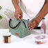 2PCS Reusable Lunch Tote Bags, Portable Insulated Lunch Cooler Bag for Picnic Office Beach (Green+Red)