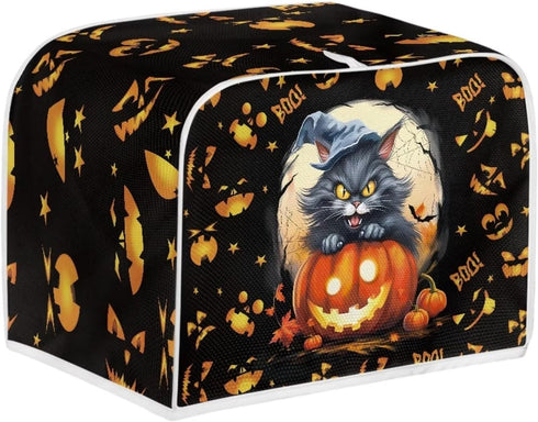 Ghost Pumpkin Cat Toaster Dust Cover Chicken 2 Slice Small Kitchen Appliance Bread Maker Cover Microwave Oven Cover, Keep Toaster from Dust and Fingerprint Halloween Decor