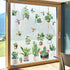 wondever Hanging Potted Plant Window Clings, Tropical Botanical Cactus Hummingbirds Glass Sticker Decals