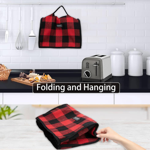 Toaster Cover 2 Slice Wide Slot, Small Bread Cover with Zipper Pockets for Toaster Oven