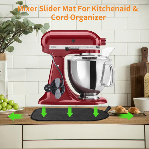 Sliding Mat for KitchenAid Mixer, 2 Grey Accessories, Mover Slider Pad for 5-8 Qt Bowl-Lift Stand Mixer