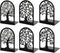 HappyHapi Book Ends, Metal Bookends for Shelves Decorative, Tree Stopper for Heavy
