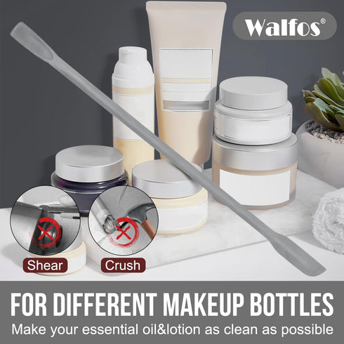 Walfos 7pcs Silicone Spatula Set - 600? Heat Resistant Scraper Spatulas with Stainless Steel Core, Gray