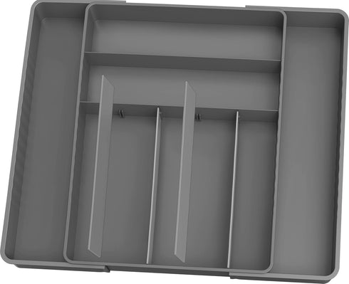 Simple Houseware Expandable Flatware Organizer - Grey Kitchen Drawer