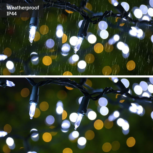 Brizled Christmas Lights, 33ft 100 LED Connectable Mini String Lights, 120V UL Certified Cool White for Indoor Outdoor