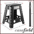 18" Casafield Folding Step Stool with Handle, Black - Portable Collapsible Small Plastic Foot Stool for Adults - Use