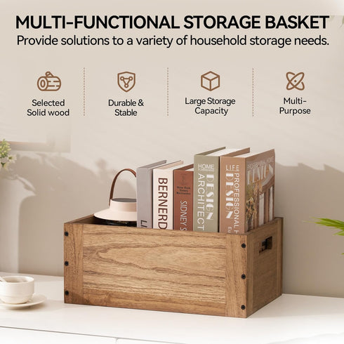 Closet C15-DBR KIRIGEN Stackable Wood Storage Cube /Basket/ Bins Organizer for Home Books Clothes Toy - Modular Open