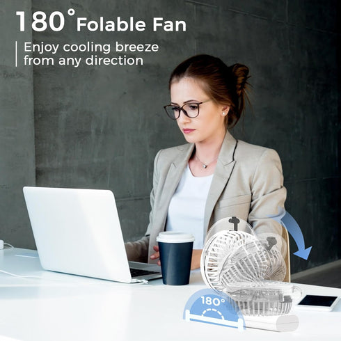 COMLIFE Portable Handheld Misting Fan, 3000mAh Rechargeable Battery Operated Spray Water Mist Fan for Travel