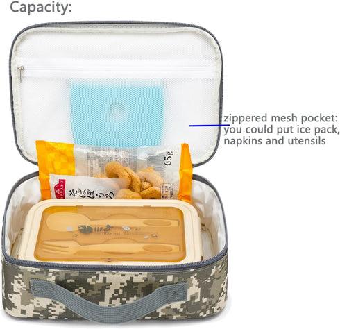 FlowFly Kids Insulated Lunch Box, Soft Bag Mini Cooler Thermal Meal Tote Kit for Girls and Boys, Digital