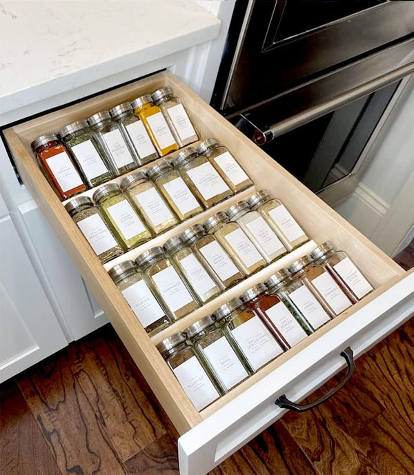 MIUKAA Clear Acrylic Spice Drawer Organizer, 4 Tier Seasoning Jars Insert for Drawer/Countertop (Jars not included)