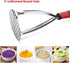 Joyoldelf Heavy Duty Potato Masher, Stainless Steel Kitchen Tool with Non-slip Handle for Beans, Vegetables & Fruits