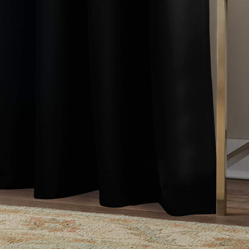 Curtainworks Kendall Color Block Grommet Curtain Panel, 95 inch, Cream/Black