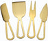 Prodyne Set of 4 Cheese Knives, Titanium Plated Stainless Steel, Gold Metal Color