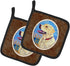 Caroline's Treasures 7158PTHD Yellow Labrador at The Beach Pot Holders Set, 7 1/2 x 7 1/2