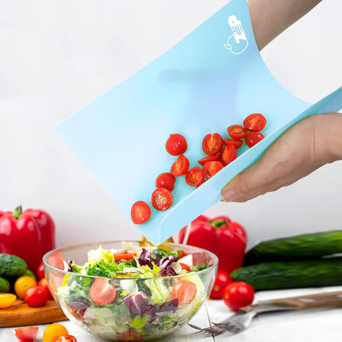 ZVP Colorful Chopping Boards Set of 3, Flexible BPA Free Mats, Non Slip, Dishwasher Safe, 15×12 Inch