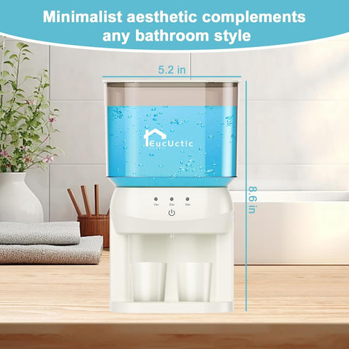 EucUctic 20.29Fl Oz 3 Mouthwash Dispenser for Bathroom - Bathroom Accessories Adjustable Dispensers Levels,Automatic