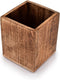 Mango Wood Burning Finished Utensil Holder for Kitchen Countertop, Container for Cooking Utensils (5"x 5"x 6")