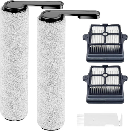 Replacement Brush Rollers & HEPA Filters for Tineco Floor ONE S6/S7 Pro, 2 Brush Rollers, 2 Filters