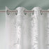 Madison Park 50x95" Semi Sheer Single Curtain, Grommet Top, Modern Botanical Print Window Drape, Tropical White