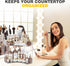 Asayuee 2-Tier Counter Countertop 2 Corner Bathroom Organizer with Top Toothbrush Holders,Large Makeup Organizer