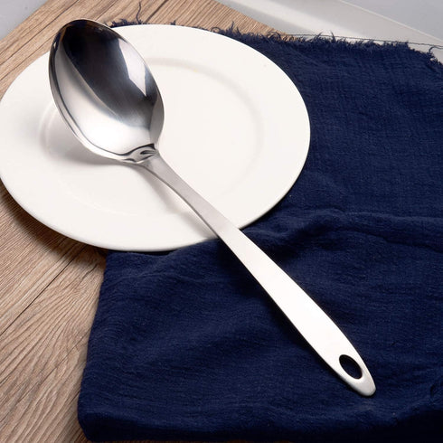 IMEEA Large Cooking Spoon, Stainless Steel Basting Spoon for Serving, 12.8-Inch
