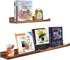 15.7 Inches, Set 3, AZSKY Floating Bookshelf for Kids, Floating Shelves for Wall, Cloud Picture Ledge Shelf - Walnut