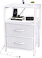 Simple Trending Side End Table with Charging Station, Tall Nightstand Bedside Table