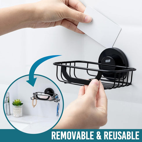 TAILI Shower Soap Holder, Soap Dish for Shower Wall with Hook, Bar Soap Holder, Suction Cup with Razor Holder